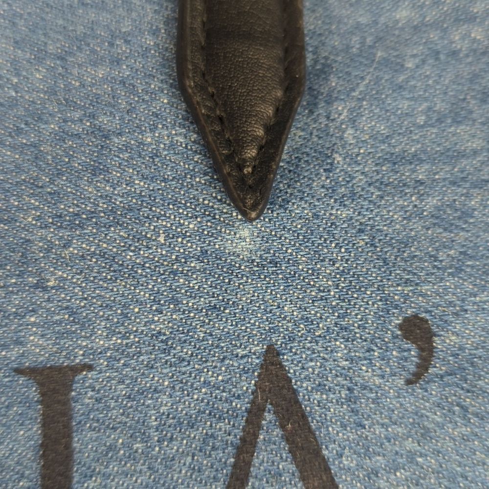 Victoria's Secret Blue & Black Denim & PU Lightweight Tote Bag - Picture 9 of 12